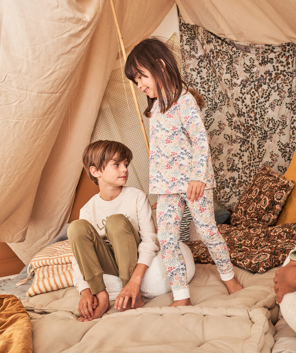 Pyjama fille en coton biologique imprimé fleuri - 5 A
