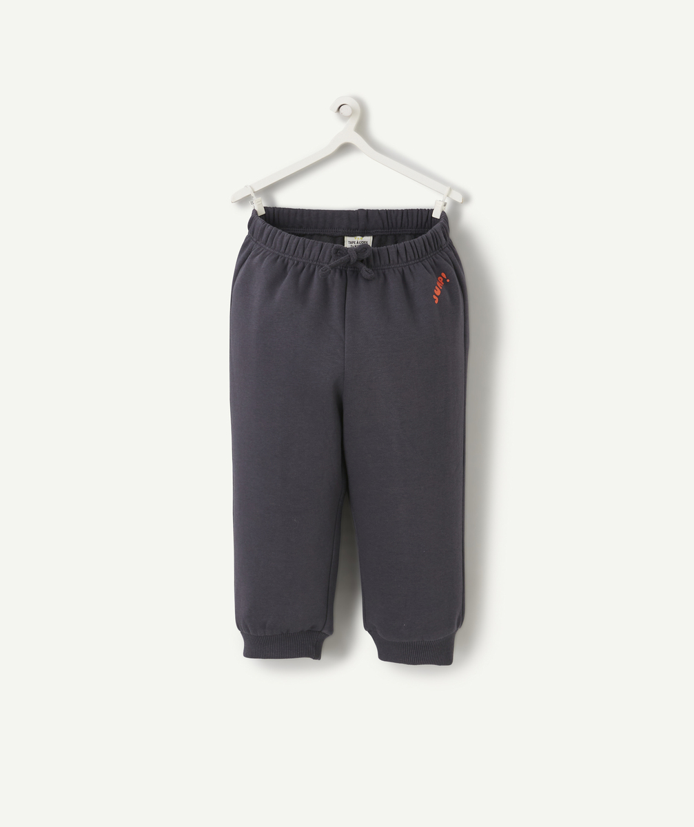 Jogging bébé garçon en fibres recyclées gris avec message - 9 M