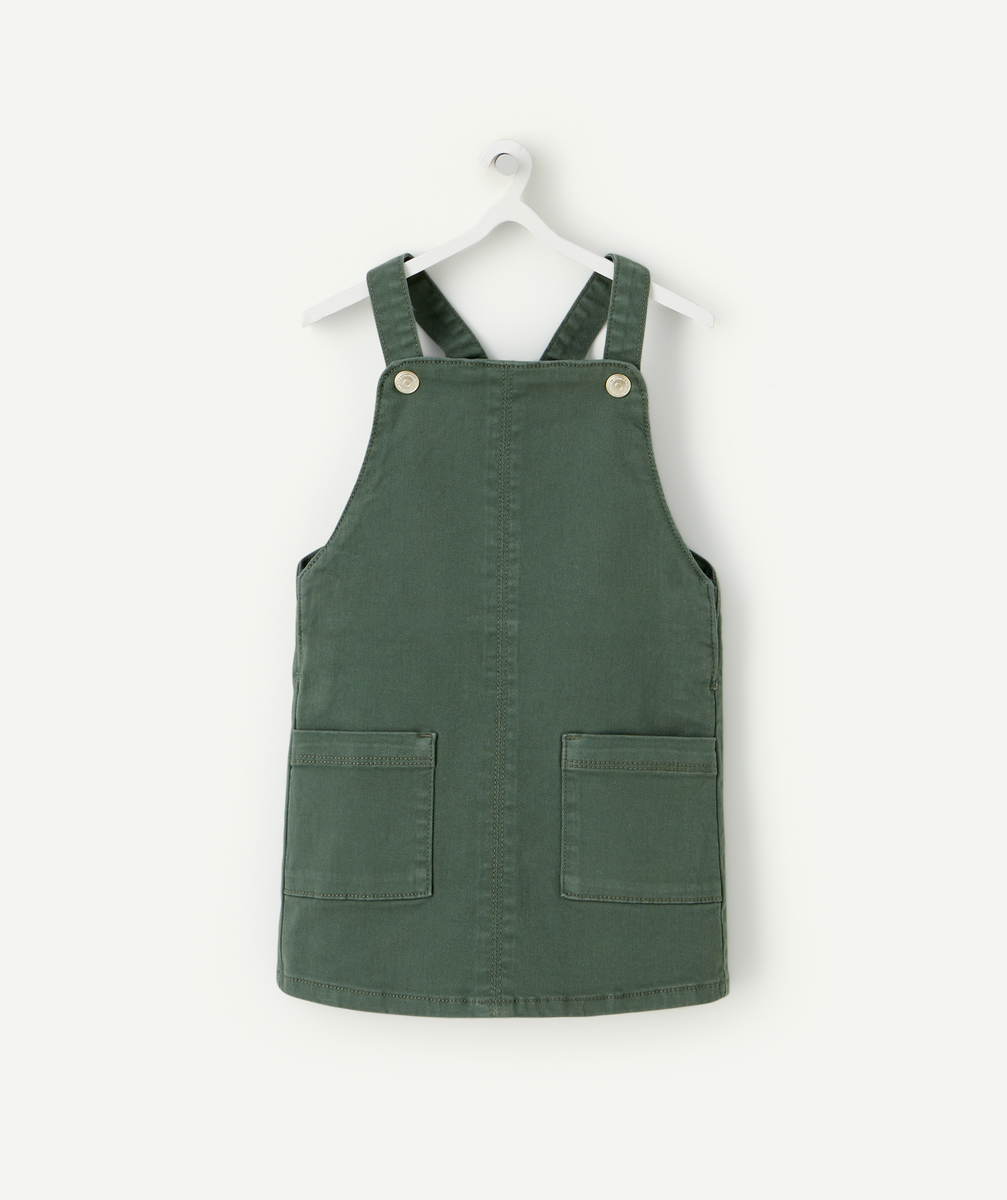 robe salopette bébé fille en fibres recyclées verte - 3 m
