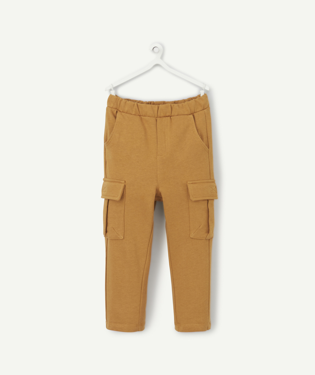 Pantalon relax bébé garçon en coton bio marron et poches cargo - 9 M