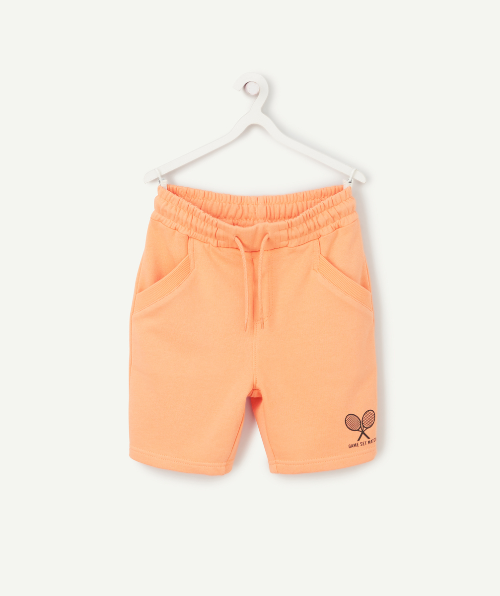 Bermuda droit garçon en fibres recyclées orange - 5 A