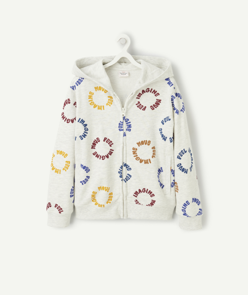 Gilet zippé garçon en fibres recyclées et imprimé avec messages colorés - 2-3 A