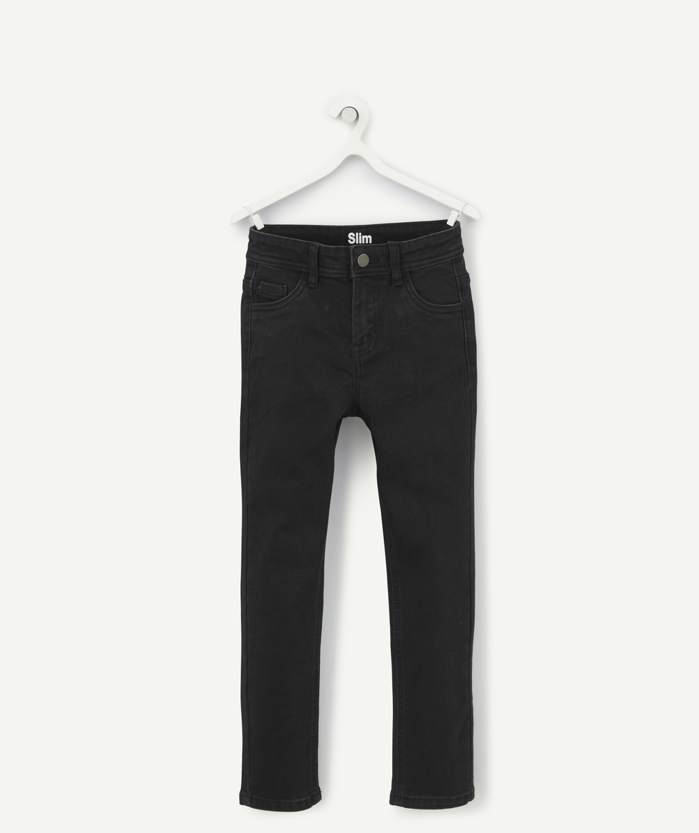Pantalon slim garçon en denim noir low impact - 4 A