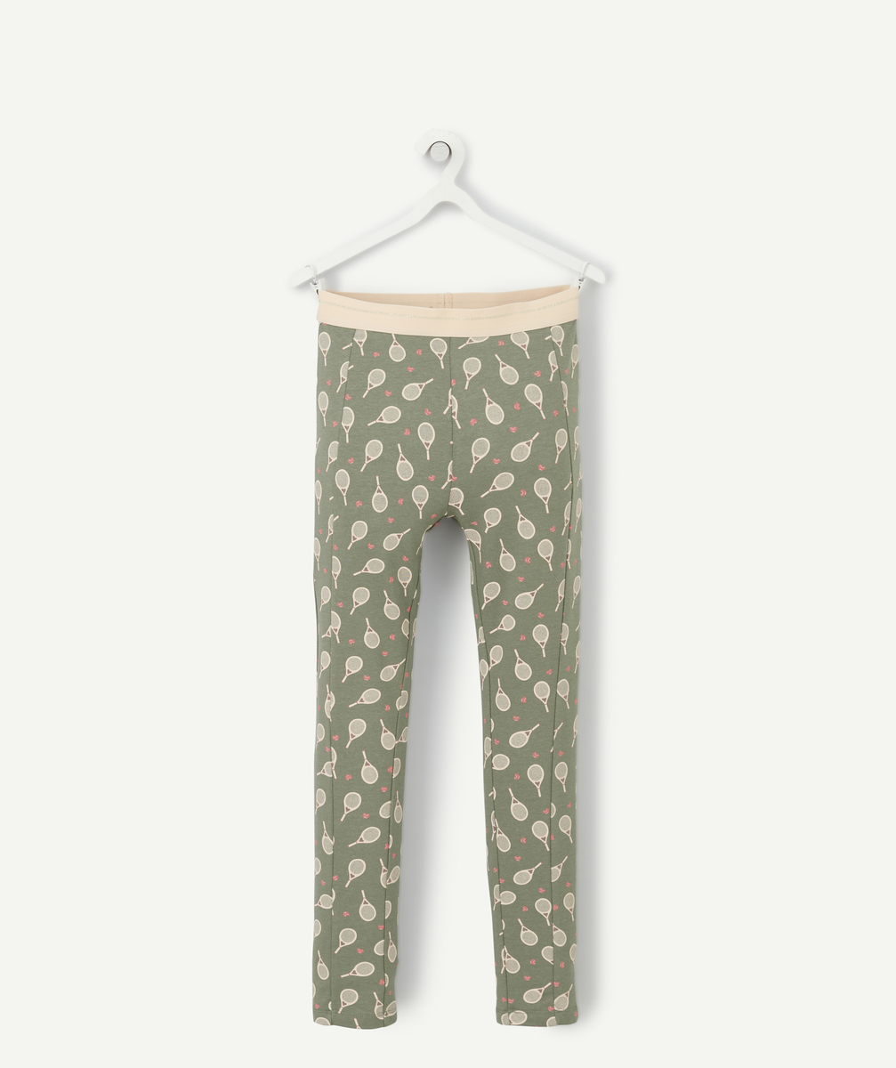Tregging fille vert et rose pâle thème tennis - 12 A