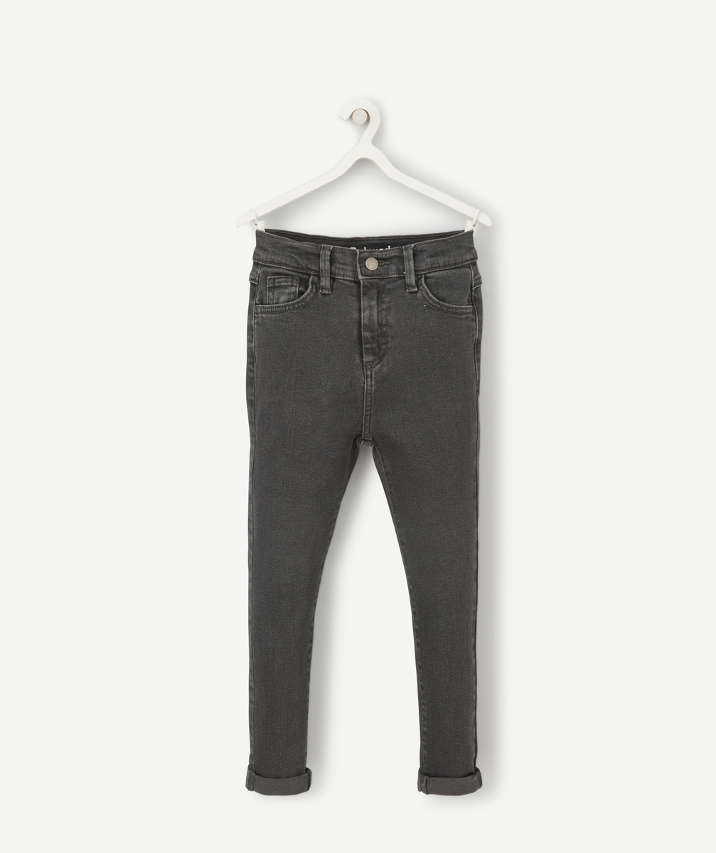 Jean relaxed garçon en denim gris foncé less water - 12 A