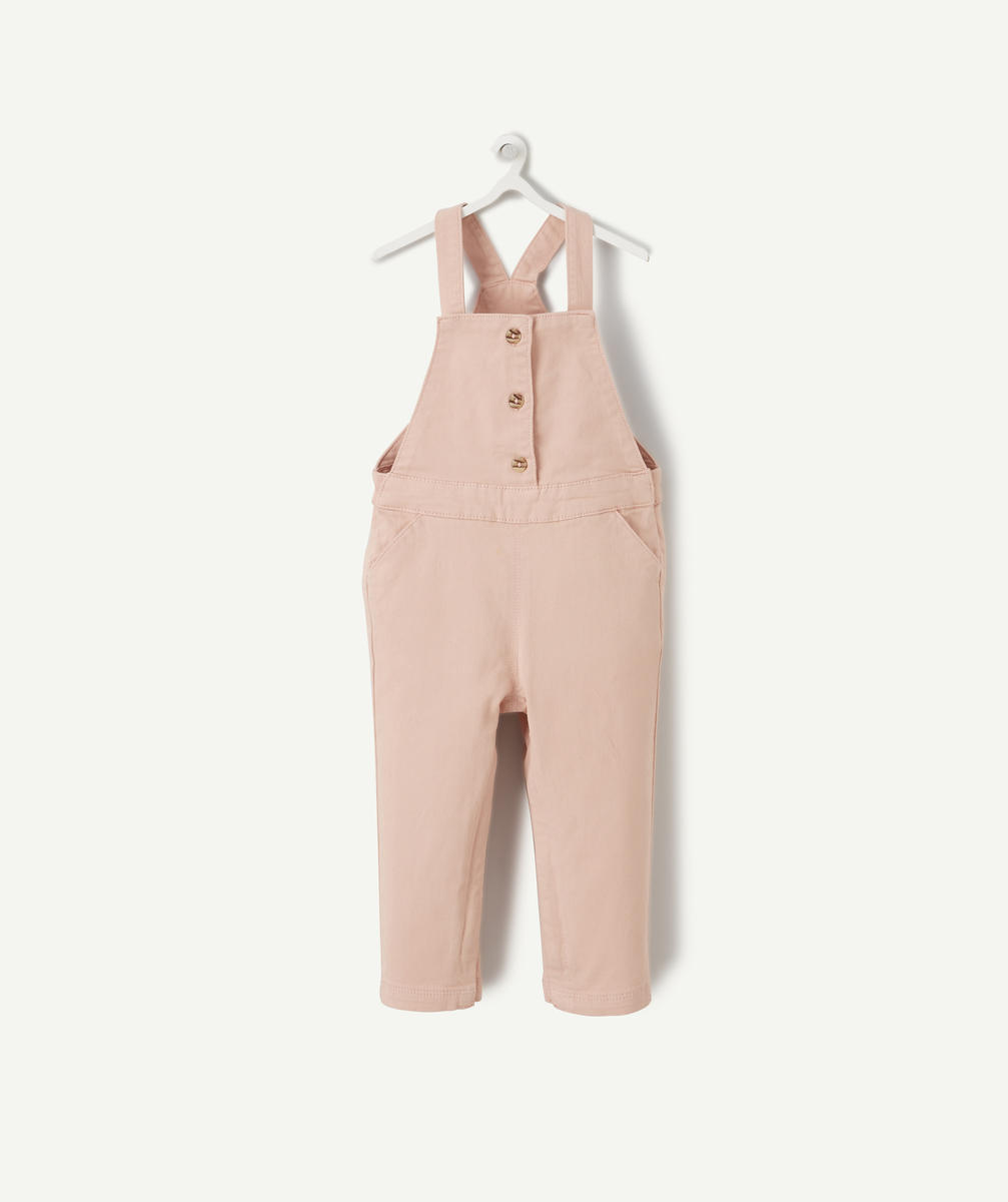 Salopette bébé fille en fibres recyclées et denim rose - 3 M