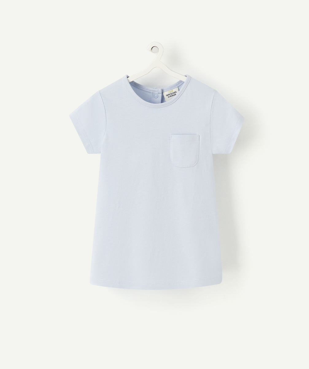 T-shirt bébé fille en coton bio bleu pâle - 18 M