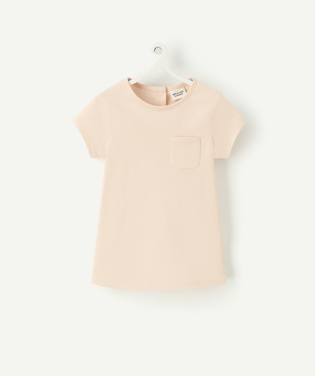 T-shirt bébé fille en coton bio rose pâle - 24 M