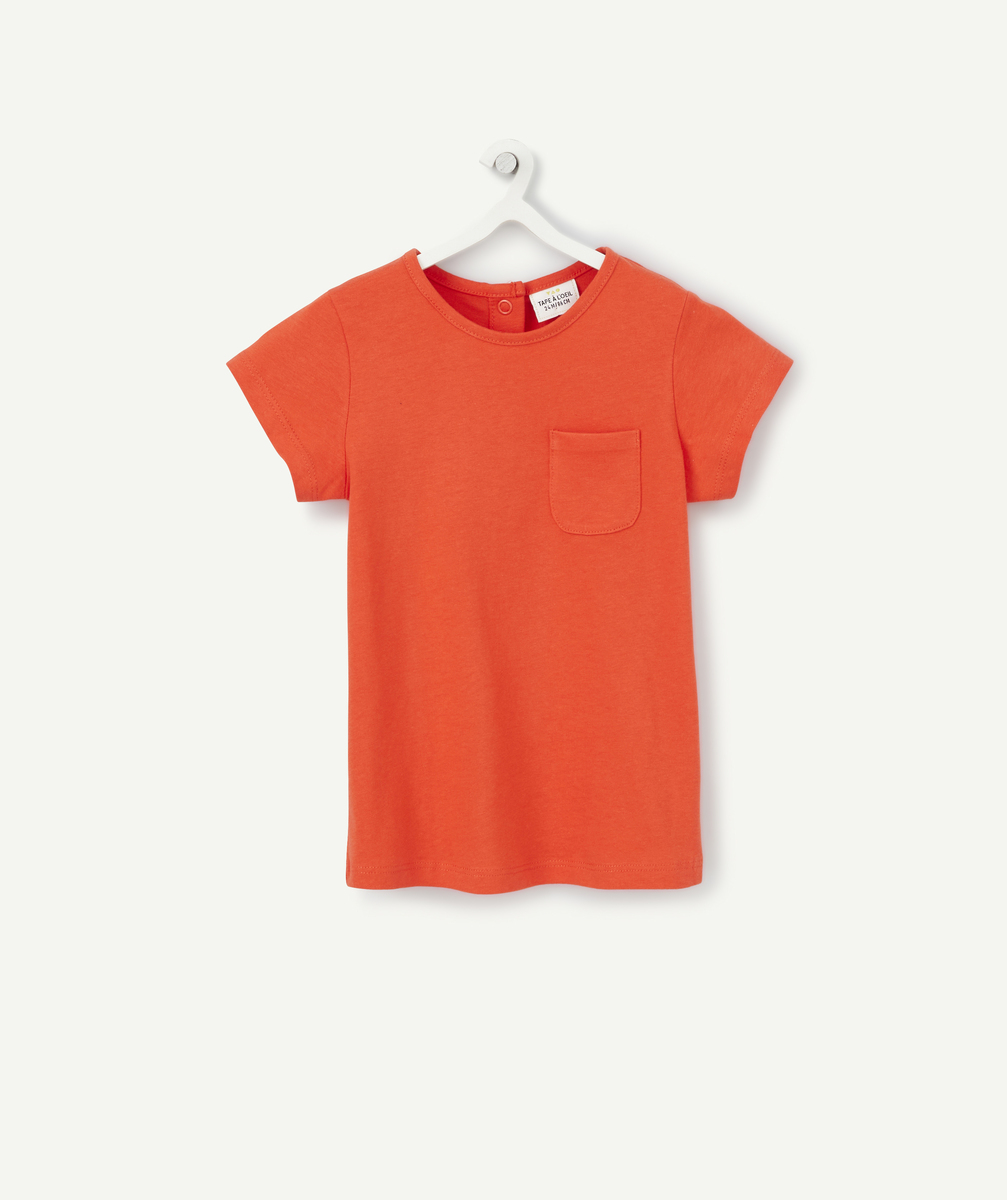 T-shirt bébé fille en coton bio rouge - 9 M