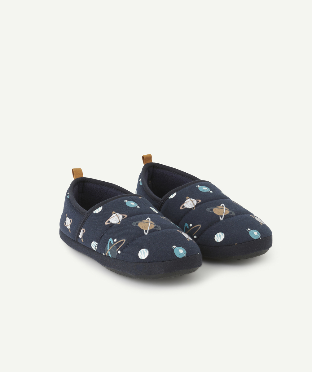 Chaussons garçon brillants dans le noir thème galaxie - 30-31