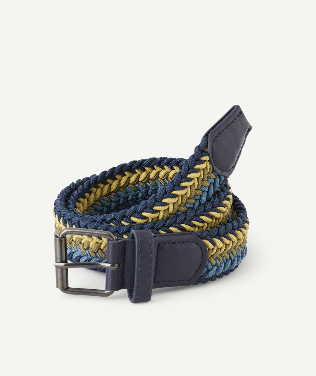 Ceinture garçon torsadée bleu et vert - 60-65