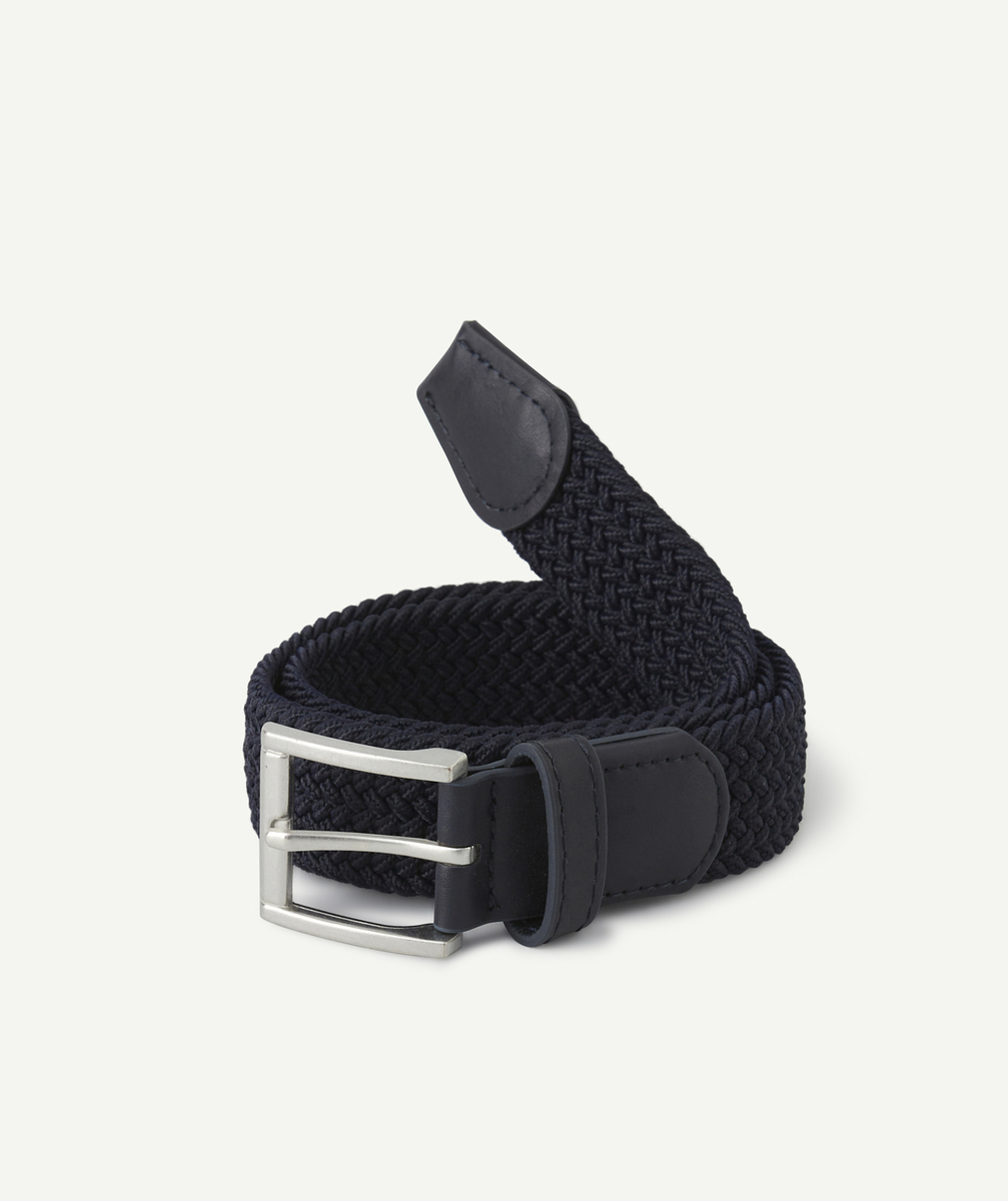 Ceinture garçon bleu marine tressée - 70-75