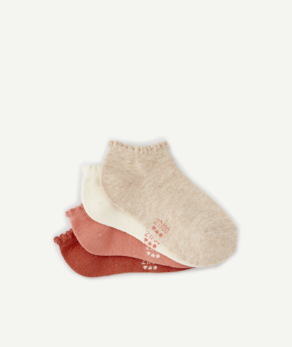Lot de 4 chaussettes fille unies et ajourées - 35-37