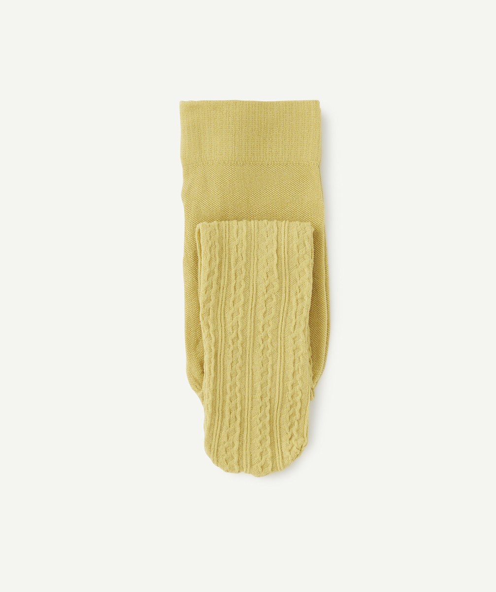 Paire de collants bébé fille jaune avec détails ajourés - 18-20