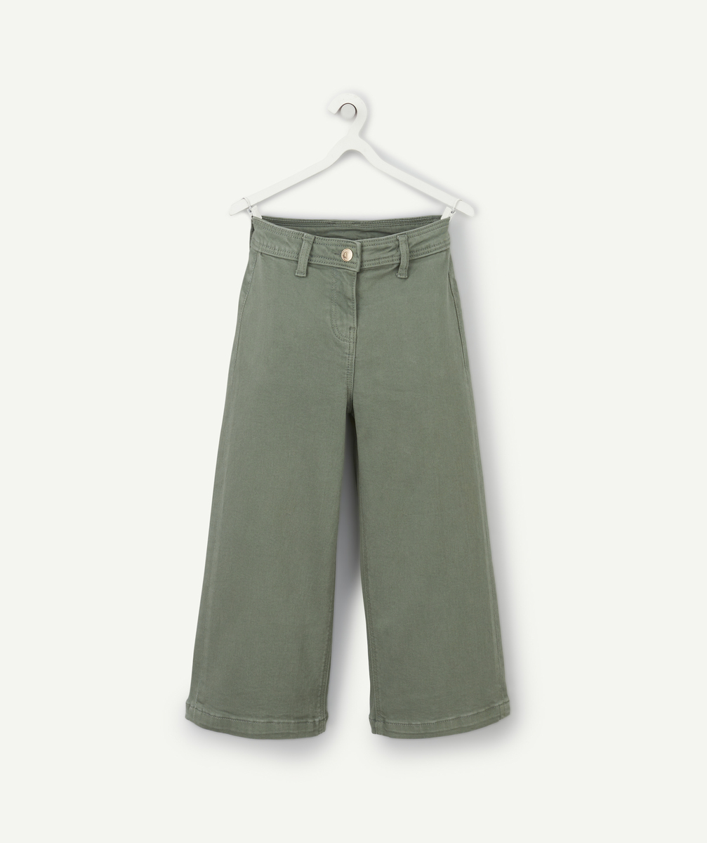 Pantalon large fille en fibres recyclées kaki - 2-3 A