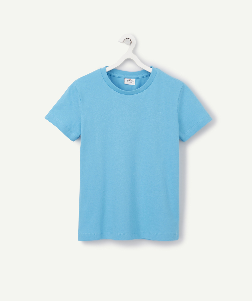 T-shirt garçon en coton bio bleu turquoise - 5 A
