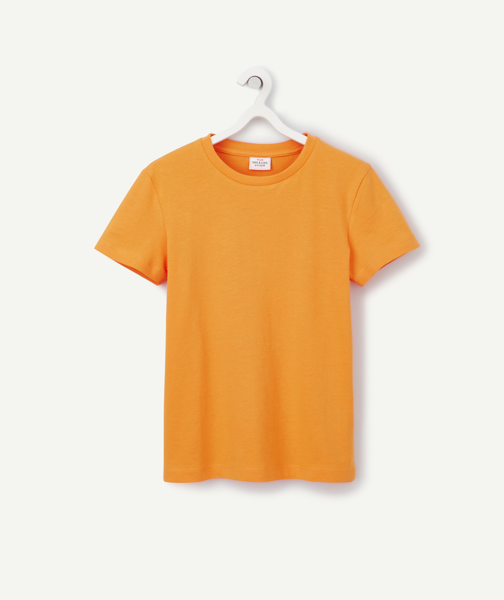 T-shirt garçon en coton bio orange - 10 A