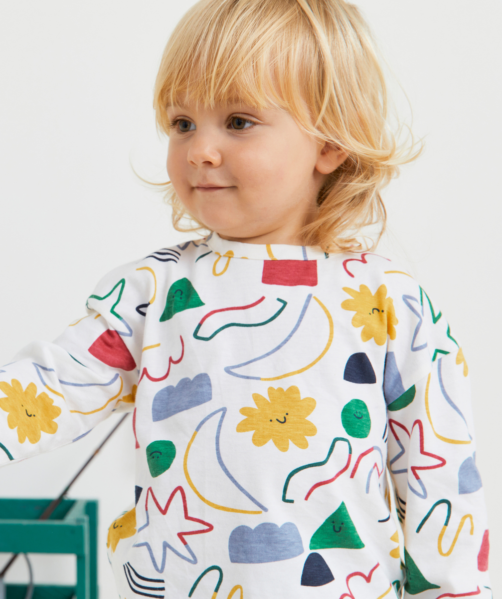 T-shirt bébé garçon en coton biologique imprimé thème géométrie - 3 M