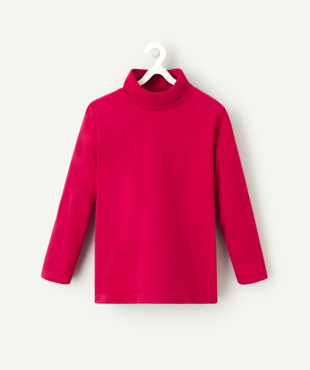 Sous-pull garçon en coton rouge col roulé - 4 A