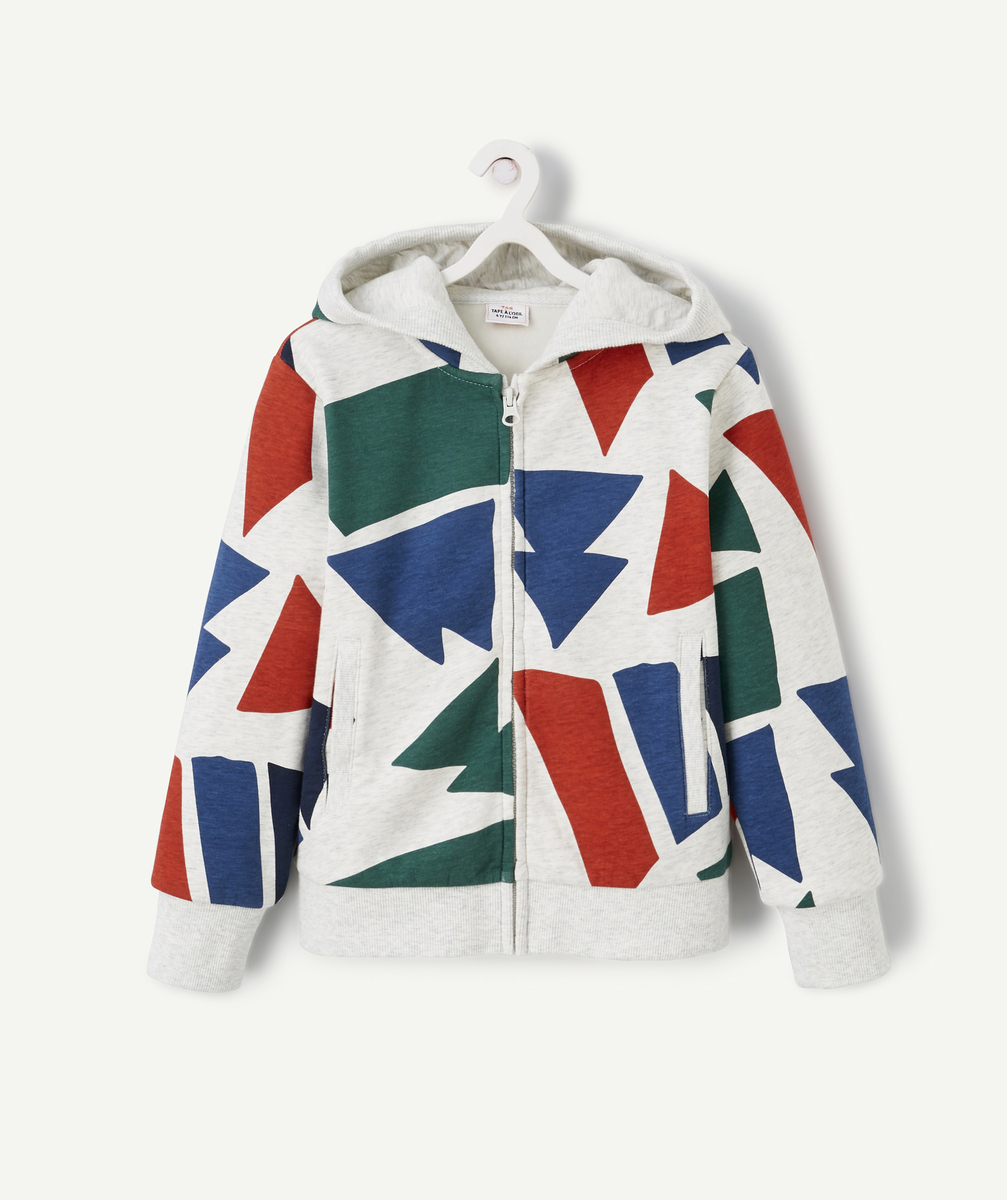 Gilet à capuche garçon en fibres recyclées imprimé coloré - 8 A