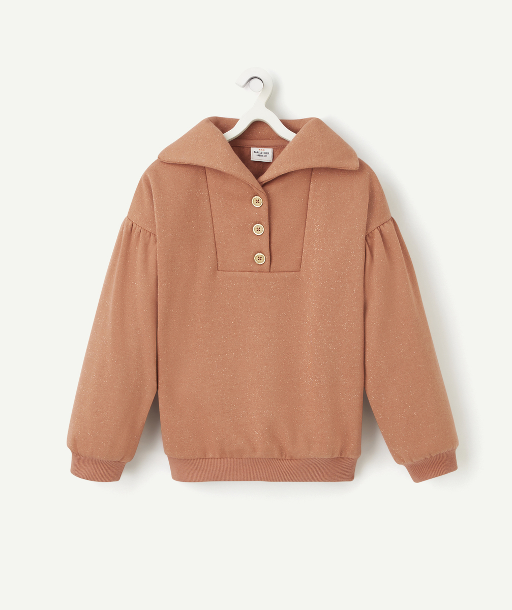 Pull camionneur fille en fibres recyclées rose pailleté - 6 A