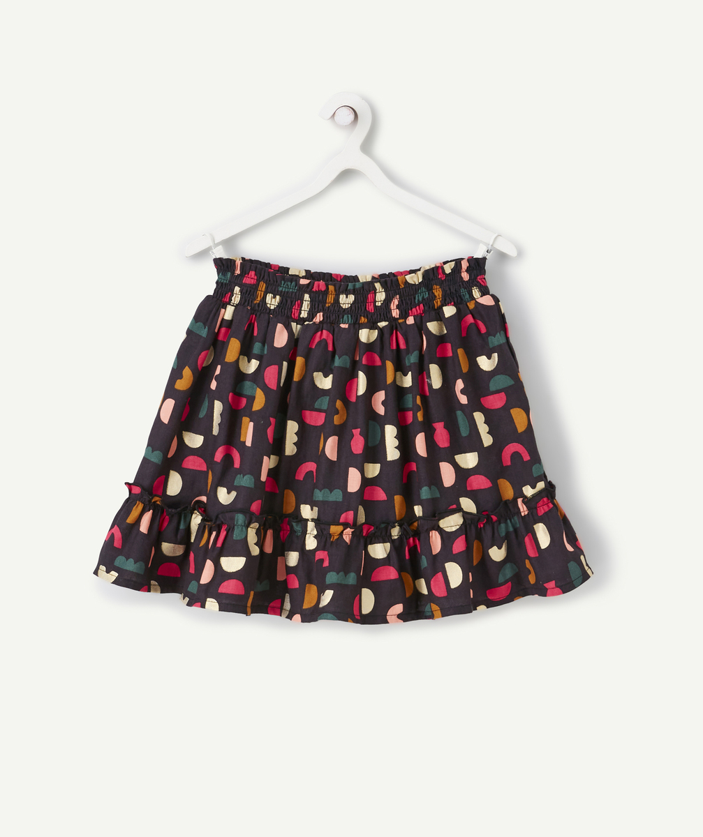 jupe-short à volants fille en coton et imprimé avec motifs colorés - 8 a