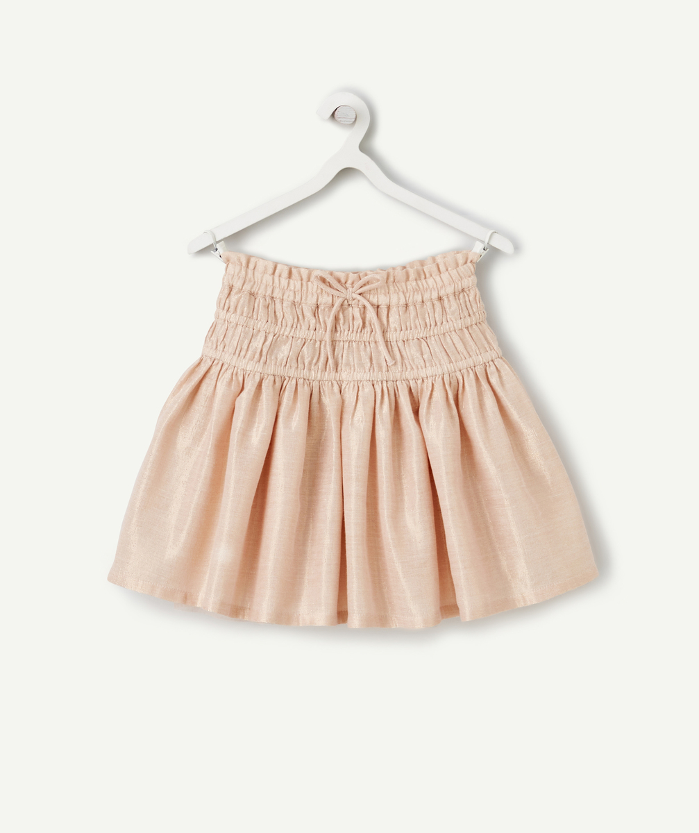 Jupe courte plissée fille rose métalissée avec taille élastiquée - 12 A