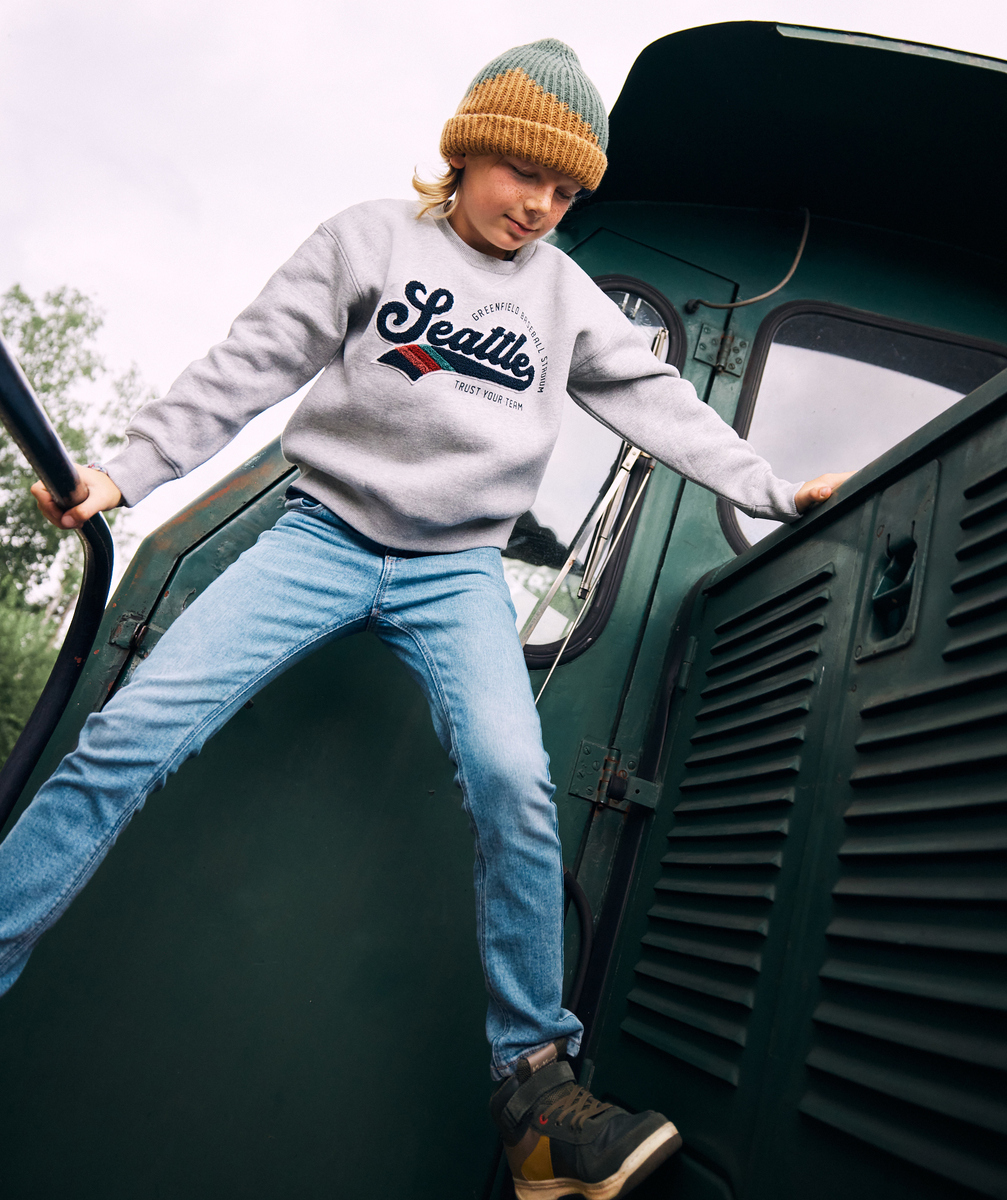 Jean slim garçon en denim bleu low impact - 2-3 A