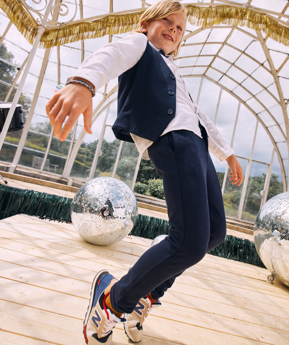 Pantalon chino garçon en fibres recyclées bleu marine - 12 A