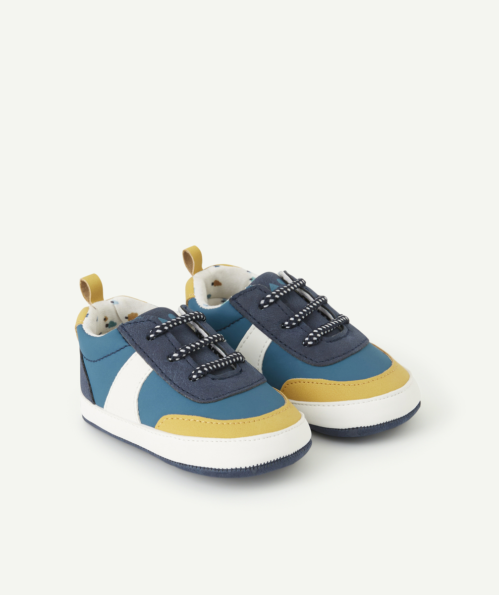 Chaussons style baskets bébé garçon bleu canard - 12-18 M
