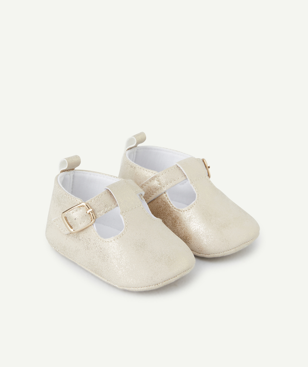 La paire de chaussons bébé fille doré pailleté - 6-12 M