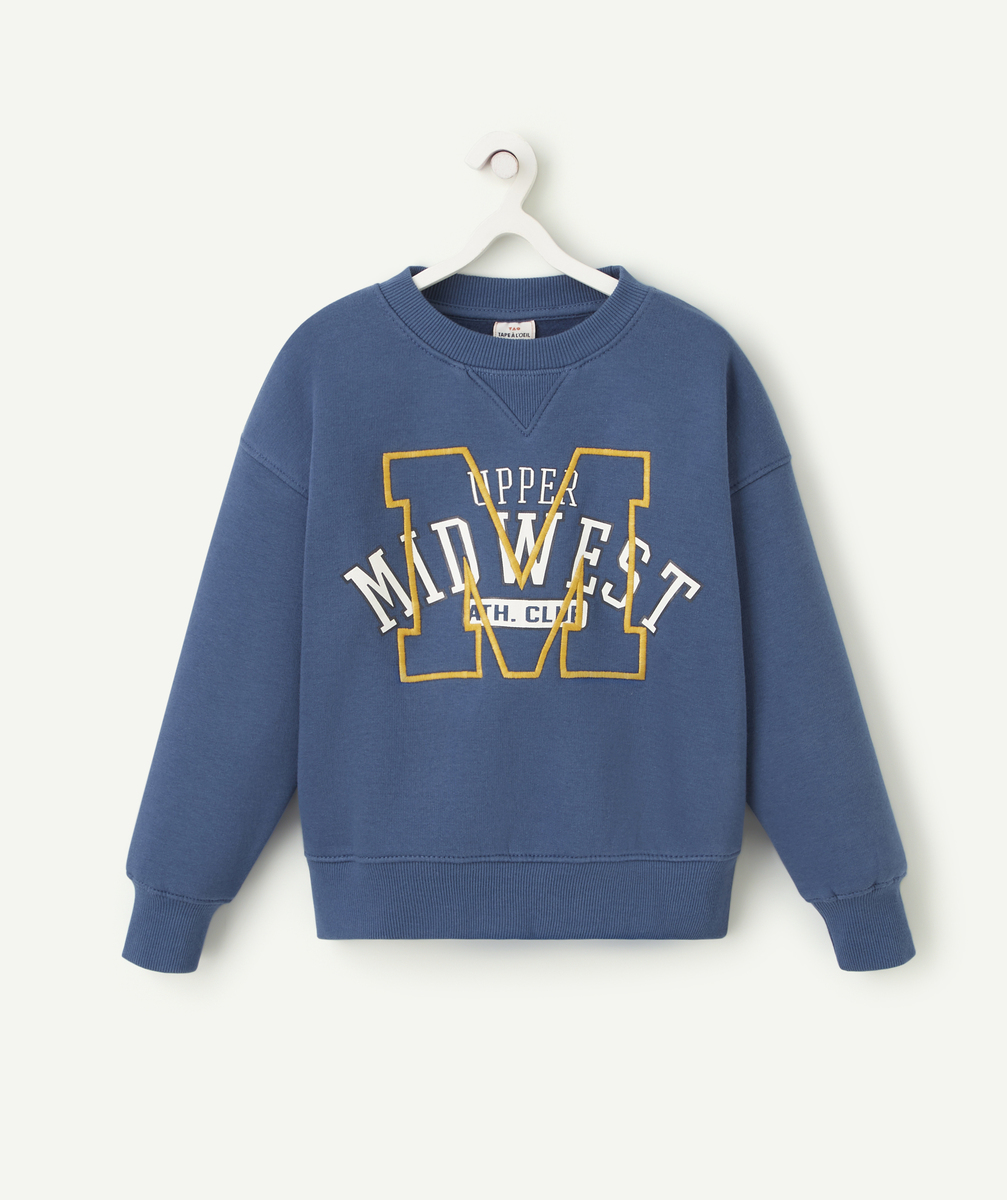 Sweat manches longues garçon en fibres recyclées style campus - 4 A